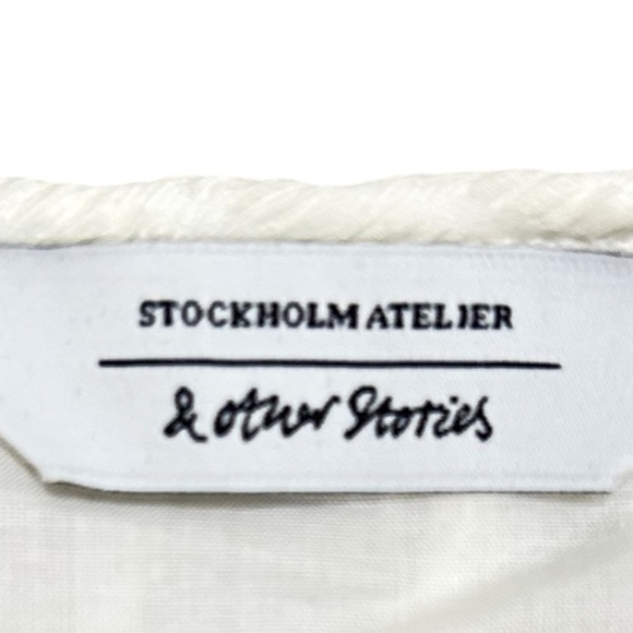 Stockholm atelier & Other Stories off white texture. sheer flowy sundress medium - Picture 10 of 13